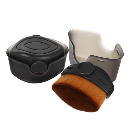 VICASKY 2 Stück Foundation Pinsel Mit Schutzhülle Hochdichte Borsten Tragbar Für Make up Und Sonnenschutz Für Damen Und Herren Für Reisen von VICASKY
