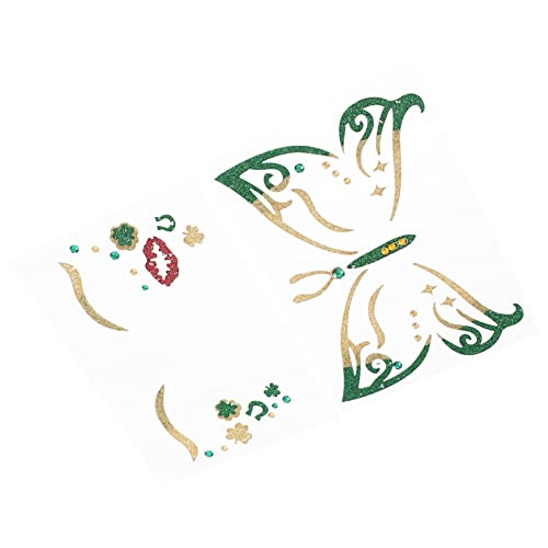 VICASKY 2 Stück Glitzer Gesichts Tattoos für Patrick's Day Kreative Party Sticker für Temporäre Körperdekorationen für Fröhliche Feiern VICASKY 2 Stück Glitzer Gesichts Tattoos für Patrick's Day Kreative Party Sticker für Temporäre Körperdekorationen für Fröhliche Feiern von VICASKY