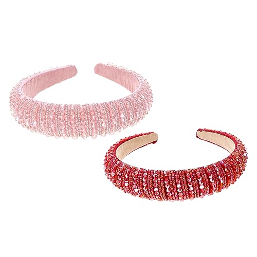 VICASKY 2 Stück Glitzernde Haarbänder für Damen Funkelndes Stirnband Haaraccessoire für Partys und Hochzeiten Rotes und Pinkes Design Leicht und Strapazierfähig VICASKY 2 Stück Glitzernde Haarbänder für Damen Funkelndes Stirnband Haaraccessoire für Partys und Hochzeiten Rotes und Pinkes Design Leicht und Strapazierfähig von VICASKY