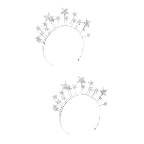 VICASKY 2 Stück Glitzernder Sternen Haarreif mit Funkelnden Strasssteinen Stern Kopfschmuck für Hochzeit Geburtstag Party Rutschfestes Leichtes Accessoire für Damen und Mädchen von VICASKY