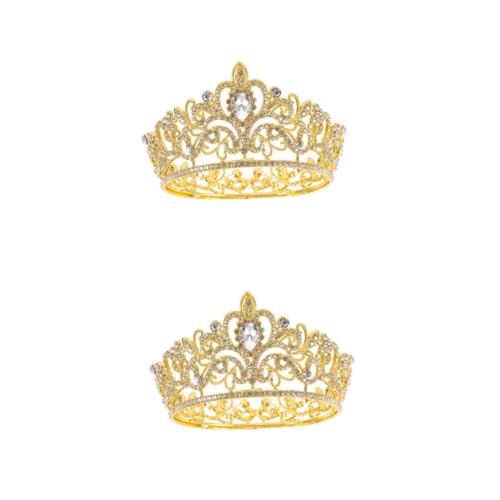 VICASKY 2 Stück Goldene Braut Tiara Krone mit Kristallstrass Barocke Legierungskrone für Hochzeit Verlobung Ball und Fest Leichtes Langlebiges Schmuckaccessoire mit Seitlichen Kämmen für VICASKY 2 Stück Goldene Braut Tiara Krone mit Kristallstrass Barocke Legierungskrone für Hochzeit Verlobung Ball und Fest Leichtes Langlebiges Schmuckaccessoire mit Seitlichen Kämmen für von VICASKY