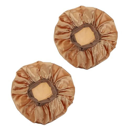 VICASKY 2 Stück Goldene Seidennachtcap Duschhaube Damen klein groß Badehauben für Erwachsene Abdeckung Damen Badekappen Badekappen Mehrzweck-Badekappen frische Badehauben Polyester von VICASKY