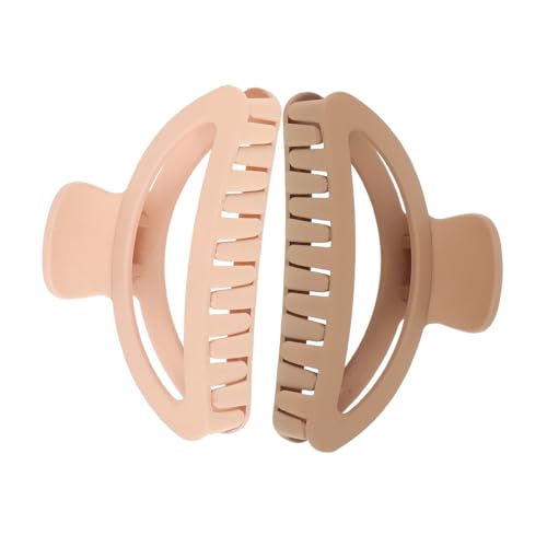 VICASKY 2 Stück Große Haarklammer für Frauen Zuverlässiger Griff Schmerzfrei Geeignet für Dickes und Zartes Haar Modische Haarklammer Clips in Braun und Beige Praktische Haaraccessoires von VICASKY