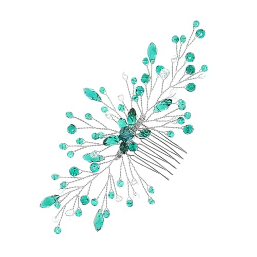 VICASKY 2 Stück Grüner Haarkamm Braut Hochzeit Haarschmuck mit Strass Glitzer für Mädchen und Damen Eleganter Kopfschmuck für Festliche Anlässe und Partys von VICASKY