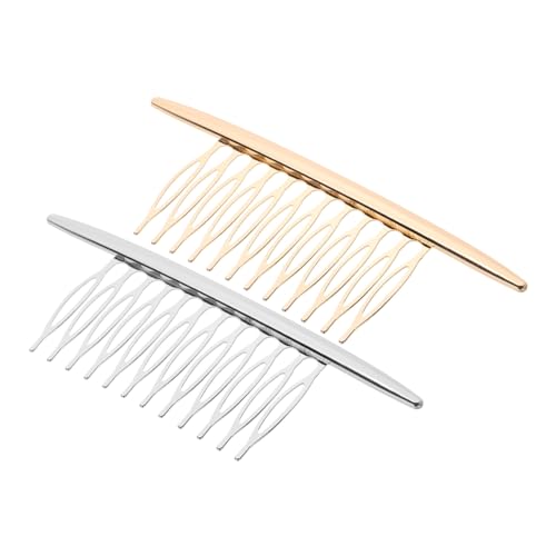 VICASKY 2 Stück Haarkämme aus Vergoldetem und Versilbertem Glatte Oberfläche Haarspangen für Mädchen Vielseitiger Haarschmuck für Alltag und Festliche Anlässe von VICASKY