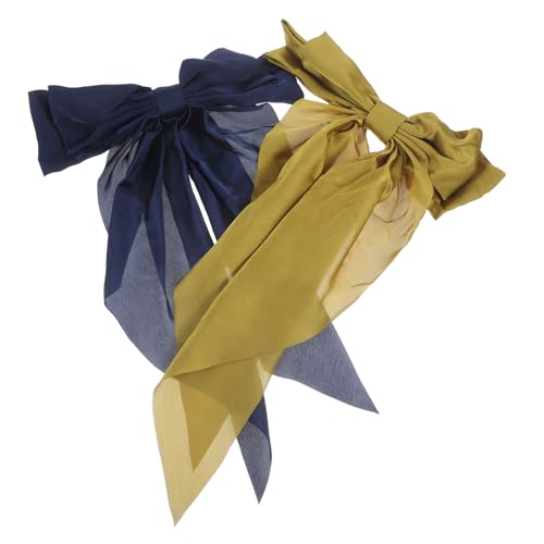 VICASKY 2stücke Haarband Mit Schleife Haarspange Federclips Von Stoffschleifen Für Frauen Modische Haarschleifen Für Pferdeschwanz von VICASKY