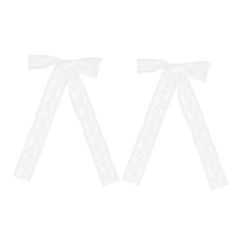 VICASKY 2 Stück Haarnadel Aus Spitze Schleife Haarspange Bogen Groß Für Haarschleifen Schleife Haarnadel Blau Hochzeit Haarklammer Dekorative Haarspangen Rosa Dame Mädchen Übergröße Weiß von VICASKY