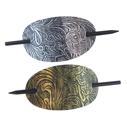VICASKY 2stücke Vintage Haarnadeln Für Frauen Haarspangen Aus Robustem Kunstleder Elegant Retro Stil Einfach Anzuwenden Für Lange Haare Vielseitig Einsetzbar Haaraccessoires von VICASKY