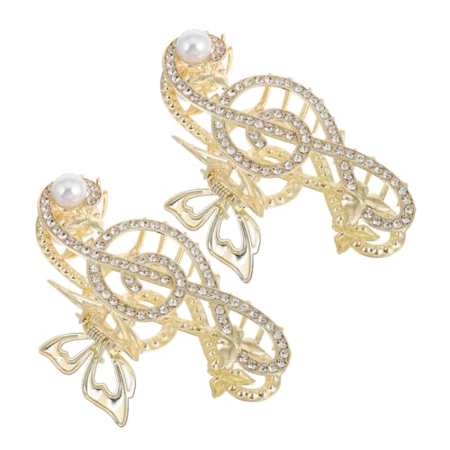 VICASKY 2stücke Notenhalter Für Mädchen Perlen-haarklammern Neujahrs-haarspange Musiknoten-haarklammer Rutschfeste Haarklammer Für Mädchen Musiknoten-perlenklammer von VICASKY