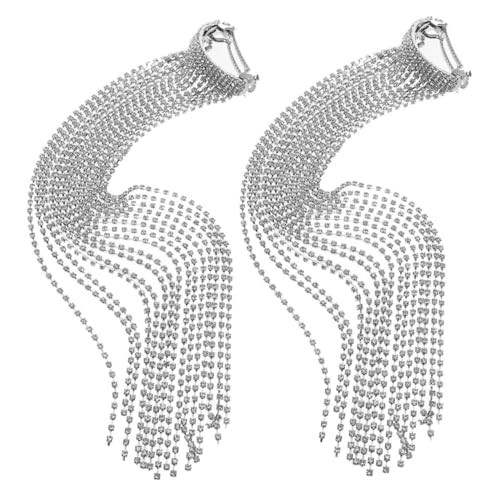 VICASKY 2stücke Strass-haarspangen Mit Quaste Für Damen Lange Kette Kopfschmuck Glitzernde Haar-clips Für Hochzeit Und Partys von VICASKY