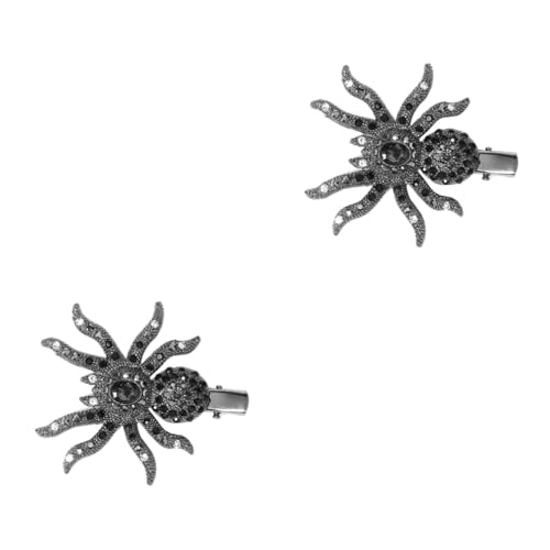 VICASKY 2 Stück Halloween Haarklammer mit Funkelnden Strasssteinen Spinnen Design Eleganter Haarschmuck für Mädchen und Frauen für Party Karneval Kostüm und Festliche Anlässe von VICASKY