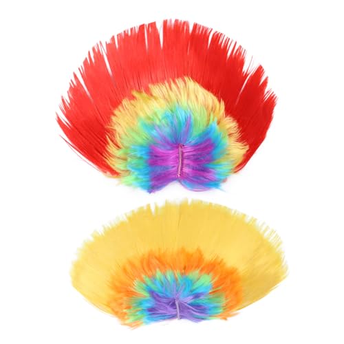 VICASKY 2 Stück Halloween Party Perücken mit Elastischem Design Bunter Kamm Kopfschmuck Langlebig und Bequem für Fasching Karneval Kostüm Damen und Herren von VICASKY