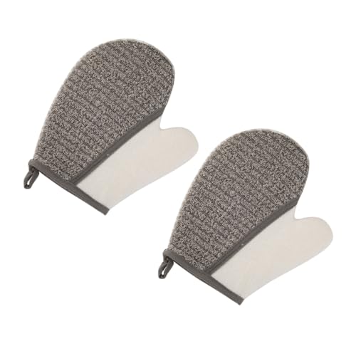 VICASKY 2 Stück Handgefertigte Peelinghandschuhe aus Praktische Badezimmer Reinigungshandschuhe für Männer für Körperpeeling und Rückenreinigung Wiederverwendbar und Tragbar von VICASKY