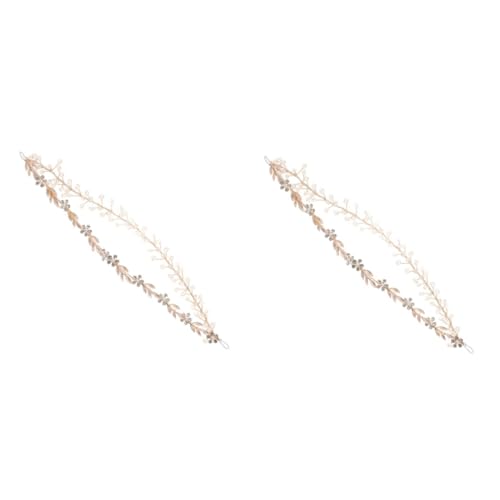 VICASKY 2 Stück Handgefertigtes Braut Stirnband mit Künstlichen Perlen Mehrlagiges Haarschmuck Accessoire für Frauen Eleganter Schmuck für Hochzeit Party und Festliche Anlässe Goldenes VICASKY 2 Stück Handgefertigtes Braut Stirnband mit Künstlichen Perlen Mehrlagiges Haarschmuck Accessoire für Frauen Eleganter Schmuck für Hochzeit Party und Festliche Anlässe Goldenes von VICASKY