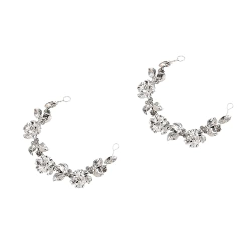 VICASKY 2 Stück Hochwertiges Braut Haarband mit Funkelnden Strasssteinen Silbernes Leichtes Blumen Haarreif für Hochzeit Party und Festliche Anlässe Komfortabel und Elegant für Damen von VICASKY