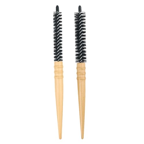 VICASKY 2stücke Runde Haarbürste Aus Holz Kleine Styling-haarbürste Tragbare Roll-haarbürste Für Frauen Und Männer Föhnbürste Für Reise Und Alltag Holzhaarbürste Für Haare von VICASKY