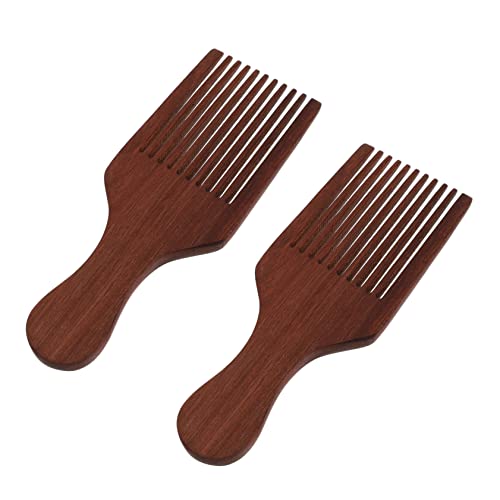 VICASKY 2 Stück Holz Haarkamm Breiter Zahn Massagekamm für Sanftes Entwirren für Männer und Leicht und Tragbar für Tägliche Anwendung Geeignet von VICASKY