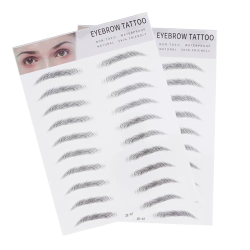 VICASKY 2 Stück Imitation Augenbrauen Aufkleber Haarähnliche Künstliche Augenbrauen Transfer Sticker für Männer Frauen Natürlich Wirkend Einfach Anzuwenden Langanhaltend Schwarz von VICASKY