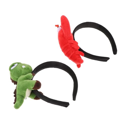 VICASKY 2 Stücke Hummer Dinosaurier Stirnbänder Kinder Haaraccessoires für Kostümpartys Halloween Cosplay Entzückende Haardekoration für Kinder und Erwachsene von VICASKY