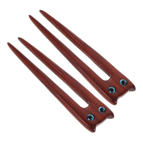 VICASKY 2stücke Retro Holz Haarnadeln Mit Katzenmotiv Süße Asiatische Haarschmuck Für Frauen Vintage Chinesische Haarstäbchen Für Elegante Frisuren Und Besondere Anlässe von VICASKY