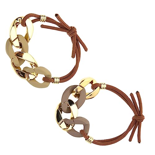 VICASKY 2 Stück Kette Haarbänder Elastische Haargummis für Damen Hochwertige Ponytail Halter für Haartypen Haarschmuck Zubehör für Kreative Frisuren von VICASKY