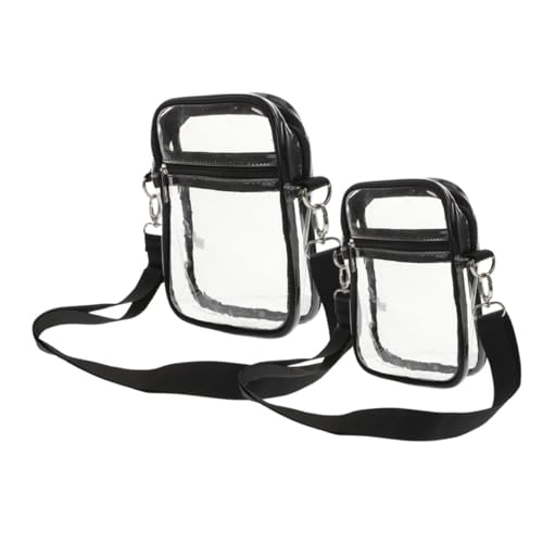 VICASKY 2 Stück Klarer PVC Crossbody Bag Teiliges mit Reißverschluss Durchsichtige Stadionzugelassene Umhängetasche für Damen Verstellbar Robust für Konzerte und Sportveranstaltungen von VICASKY