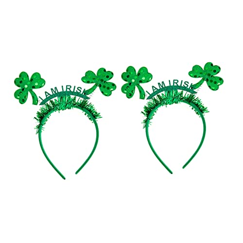 VICASKY 2 Stück Kleeblatt Haarreif für Patrick's Day Grünes Haarband mit Klassischem Design für Fesselnde Partys und Festliche Anlässe Bequem und Langlebig von VICASKY