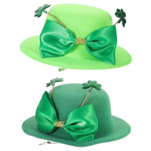 VICASKY 2stücke Mini-klebatted St Patrick's Day Haarclips Grünes Kleeblatt Hut Haarspange Zubehör Für Frauen Leicht Und Langlebig Für Festlichkeiten Und Kostüme von VICASKY