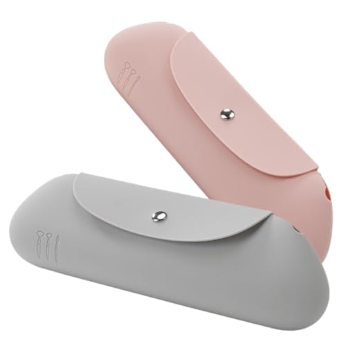 VICASKY 2stücke Kosmetiktasche Reise Für Make-up-Pinsel Tragbare Damentasche Aus Silikon Organizer Für Reisen Und Alltag Halter Für Pinsel Und Kleine Gegenstände von VICASKY