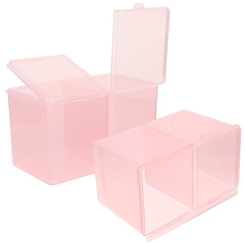 VICASKY 2 Stück Kosmetische Aufbewahrungsbox Rosa Transparente Make up Wattepads Box Praktisch und Langlebig für Damen zur Organisation von Kosmetik und Wattestäbchen von VICASKY
