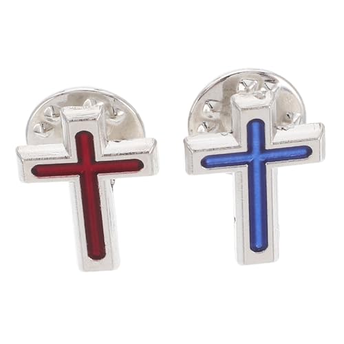 VICASKY 2 Stücke Kreuz Anstecknadel Christliche Brosche für Anzüge Robuste Gebetsnadel Langlebige Kreuzbrosche Dekorative Anstecknadel für Herren Religiöse Krawattennadel von VICASKY