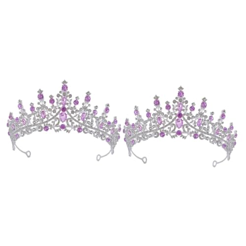 VICASKY 2 Stück Kristallkrone Braut Tiara mit Strass Schimmerndes Stirnband für Damen und Mädchen Eleganter Kopfschmuck für Hochzeit Geburtstag Party und Festliche Anlässe von VICASKY