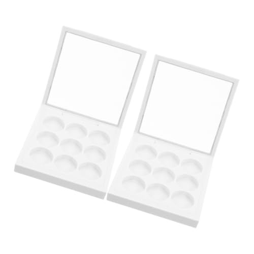 VICASKY 2er-pack Palettenbox Für Damen Quadratisches Etui Für Lippenstift Lidschatten Rouge 9 Fächer Nachfüllbar Leicht Zu Reinigende Aufbewahrung Aus Kunststoff von VICASKY