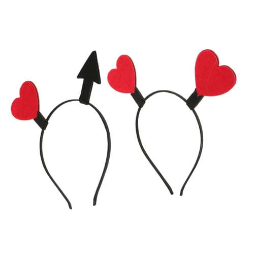 VICASKY 2stücke Herz-stirnband Mit Liebespfeil-design Valentinstags-kopfbedeckung Für Frauen Und Mädchen Süßes Haarreifen Party-tragen von VICASKY