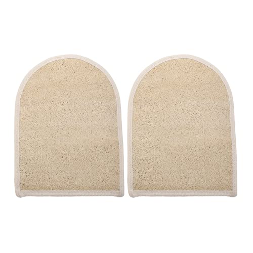 VICASKY 2 Stück Luffa Badehandschuhe Peeling Badetücher aus Natürlichem Material Rutschfest Kompakt für Körperreinigung und Massage für Zuhause von VICASKY