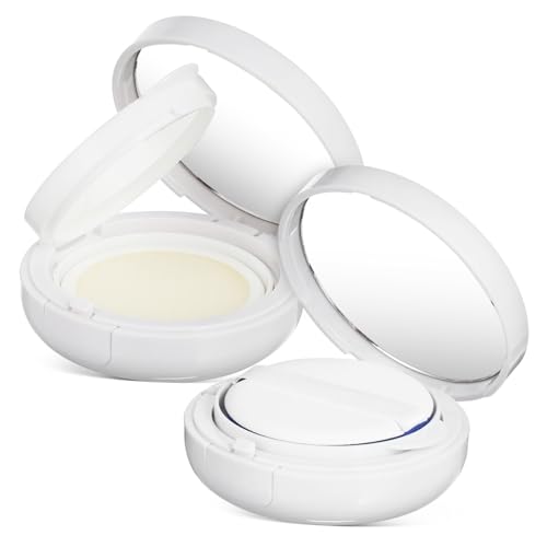 VICASKY 2 Stück Luftpolsterbox Kissen kompakt leer leeres Fundamentkissen Foundation Container Kissenfundamentbehälter Make-up-Puder-Behälter Plastik Weiß von VICASKY