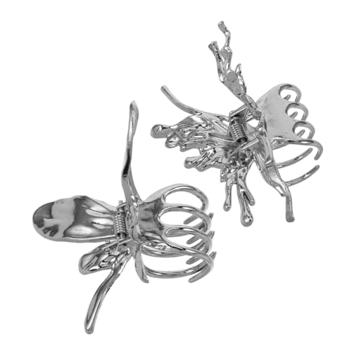 VICASKY 2stücke Schmetterlings-haarklammern Rutschfeste Haarnadel Haarspange Kopfschmuck Bobby Pins Clip Zubehör Für Frauen Und Mädchen Dickes Dünnes Haar Silber von VICASKY