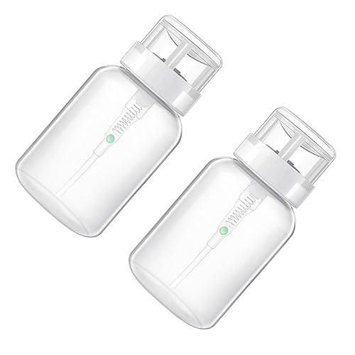 VICASKY 2 Stück Nagelwasch Feuchtigkeitsabfüllung Einfache Flaschen Pumpe Handpresse Nagelflüssigkeitshalter Spenderflasche Presse Make Up Entferner Flasche von VICASKY