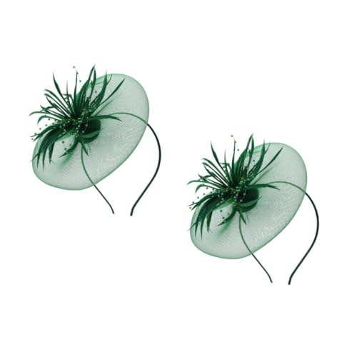 VICASKY 2 Stück Netz Stirnband Für Bräute Und Mädchen Eleganter Kopfschmuck Für Abschlussball Hochzeit Haarschleife Damen Party Schleife Haarspange Kopfbedeckung Damen Haar von VICASKY