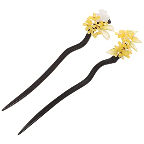 VICASKY 2stücke Holz Haarstab Im Chinesischen Stil Haarstäbchen Für Dutts Vintage Haarpin Dutt-haarhalter Chignon-stift Aus Holz Haarnadel Für Frauen Holzhaarnadel Für Besondere von VICASKY