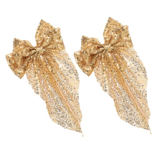 VICASKY 2 Stück Oversized Haarschleifen mit Pailletten Glitzernde Haarklammern für Damen Voluminöse Schleifen haarspangen Stabile Befestigung Eleganter Haarschmuck für Partys und von VICASKY