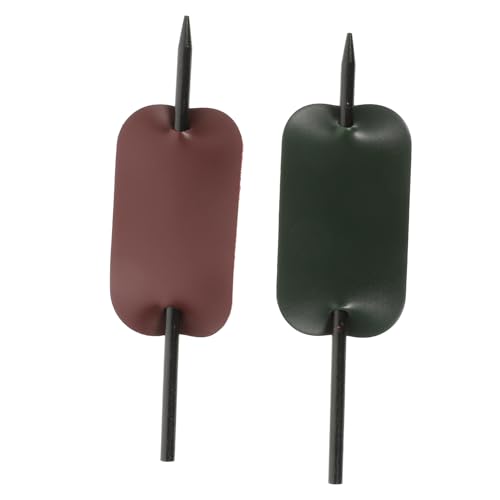 VICASKY 2 Stück PU Leder Haargummis für Damen Stylische Haaraccessoires mit Stift für Dutt Pferdeschwanz und Festliche Anlässe Grün und Weinrot von VICASKY