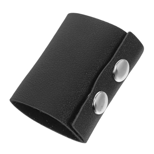 VICASKY 2 Stück PU Leder Ponytail Holder mit Metallknopf Stylisches Haargummi für Mädchen und Damen Rutschfester Pferdeschwanz Halter Vielseitiges Haarband für Dickes und Lockiges Haar von VICASKY