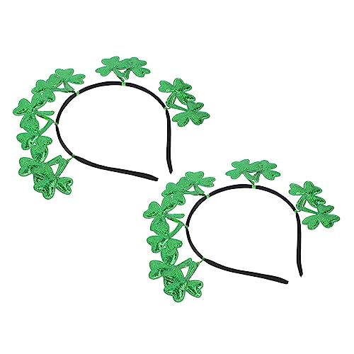 VICASKY 2 Stück Patricks Day Haarreif mit Klee Design Stabiles Leichtes Party Haarband für Erwachsene Festlicher Kopfschmuck für Karneval Kostüm und Festival Accessoire von VICASKY