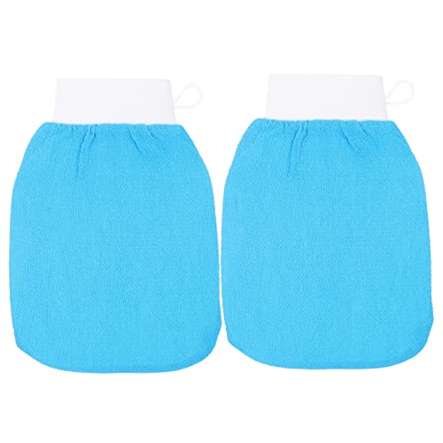 VICASKY 2 Stück Peeling-handschuhe Badehandschuhe Hautreinigungsmittel Körperpeelingzubehör Peelingfäustlinge Zum Peeling-fäustlinge Mädchen Badhandschuhe Schrubbhandschuh Blue Rayon von VICASKY