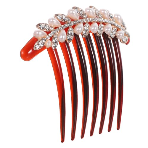 VICASKY 2 Stück Perlen Haarkamm Brautschmuck mit Strass Antiker Haarschmuck für Hochzeit und Hanfu Teiliges Zierliches Haaraccessoire für Braut und Brautjungfer Eleganter Vintage Stil von VICASKY