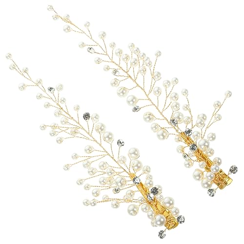 VICASKY 2 Stück Perlen Haarklammer Braut Haarschmuck Hochzeit Haaraccessoires für Verschiedene Frisuren und Anlässe Leicht und Elegant Braut und Verlobung von VICASKY