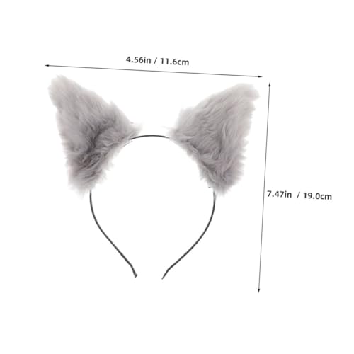 VICASKY 2 Stück Plüsch Katzenohren Haarreif Weiche Verstellbare Tierohren Stirnband für Damen Mädchen Halloween Karneval Party Cosplay Accessoire in Kontrastfarben von VICASKY