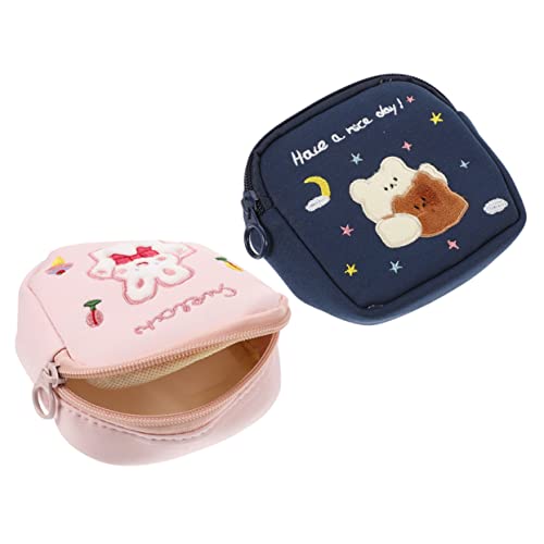 VICASKY 2 Stück Praktische Perioden Tasche aus Langlebigem Material mit Reißverschluss Kompakter Organizer für Damenbinden und Kleine Alltagsgegenstände Wiederverwendbar Tragbar Rosa und von VICASKY