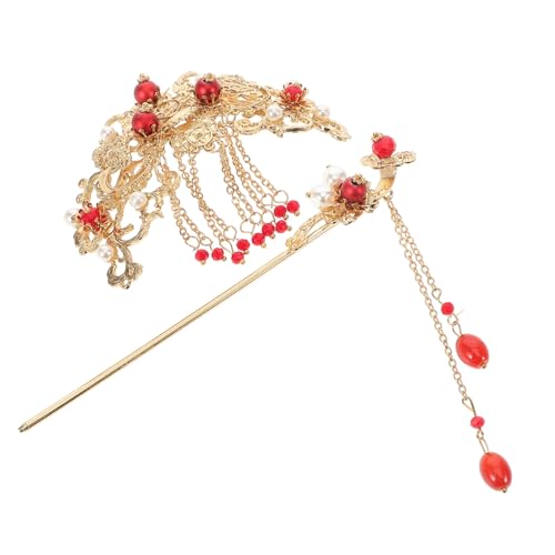 VICASKY 2 Stück Retro Chinesische Haarnadeln Teiliges mit Perlen und Quasten Klassische Haarschmuck Stäbe aus Hochwertiger Legierung Eleganter Haarstab für Damen und Mädchen Traditioneller von VICASKY